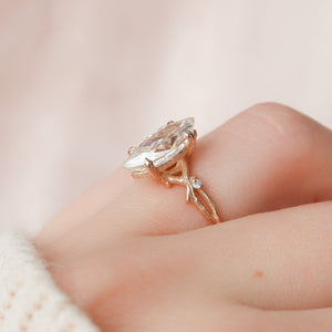 The Textured Twig Set With A 1 Carat Marquise Lab Diamond