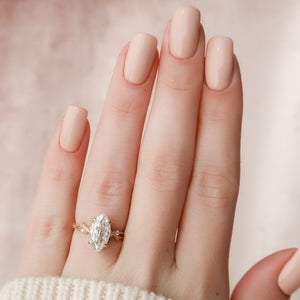 The Textured Twig Set With A 1 Carat Marquise Lab Diamond