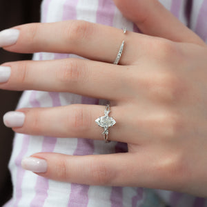 The Textured Twig Set With A 2.5 Carat Marquise Lab Diamond
