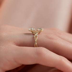 The Textured Twig Set With A 1.5 Carat Marquise Lab Diamond