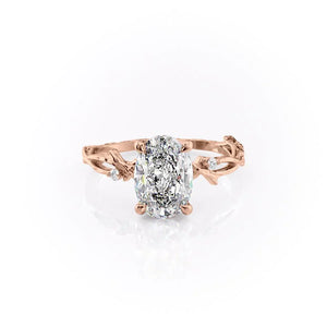 The Textured Twig Set With A 2 Carat Oval Lab Diamond