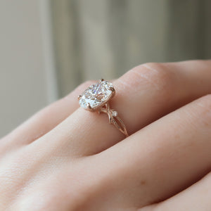 The Textured Twig Set With A 2 Carat Oval Lab Diamond