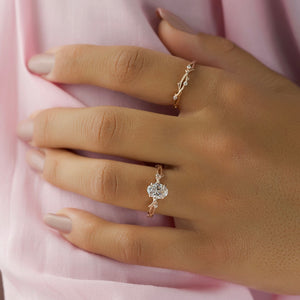 The Textured Twig Set With A 2 Carat Oval Lab Diamond