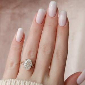 The Textured Twig Set With A 2 Carat Oval Lab Diamond
