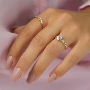 The Textured Twig Set With A 2 Carat Oval Lab Diamond