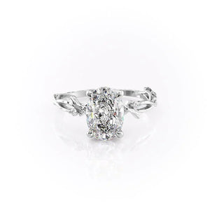 The Textured Twig Set With A 3 Carat Oval Moissanite