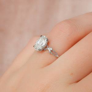 The Textured Twig Set With A 3 Carat Oval Lab Diamond