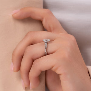 The Textured Twig Set With A 3 Carat Oval Lab Diamond