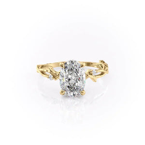 The Textured Twig Set With A 1 Carat Oval Moissanite