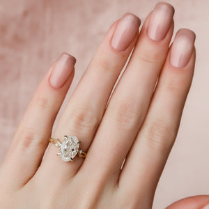 The Textured Twig Set With A 3 Carat Oval Lab Diamond