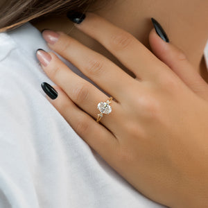 The Textured Twig Set With A 3 Carat Oval Lab Diamond