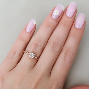 The Textured Twig Set With A 2.5 Carat Princess Lab Diamond