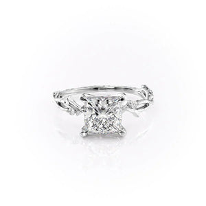 The Textured Twig Set With A 1 Carat Princess Moissanite