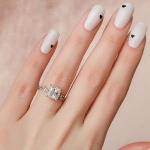 The Textured Twig Set With A 3 Carat Princess Lab Diamond