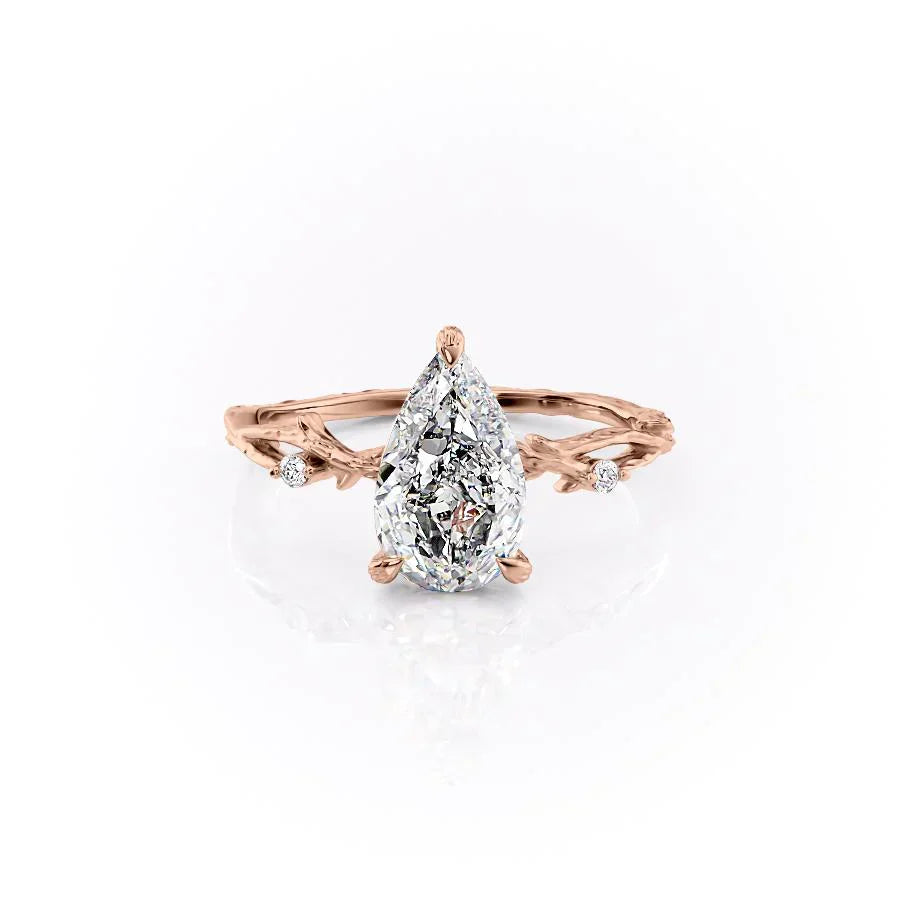 The Textured Twig Set With A 1 Carat Pear Moissanite