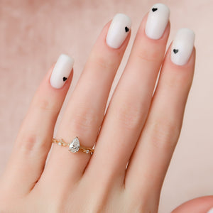 The Textured Twig Set With A 3 Carat Pear Lab Diamond