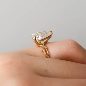 The Textured Twig Set With A 3 Carat Pear Lab Diamond
