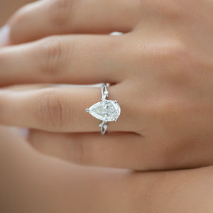 The Textured Twig Set With A 2 Carat Pear Lab Diamond