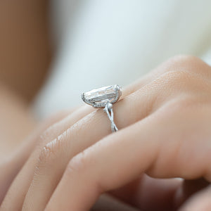 The Textured Twig Set With A Pear Lab Diamond