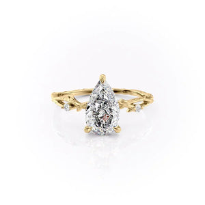 The Textured Twig Set With A 1 Carat Pear Moissanite