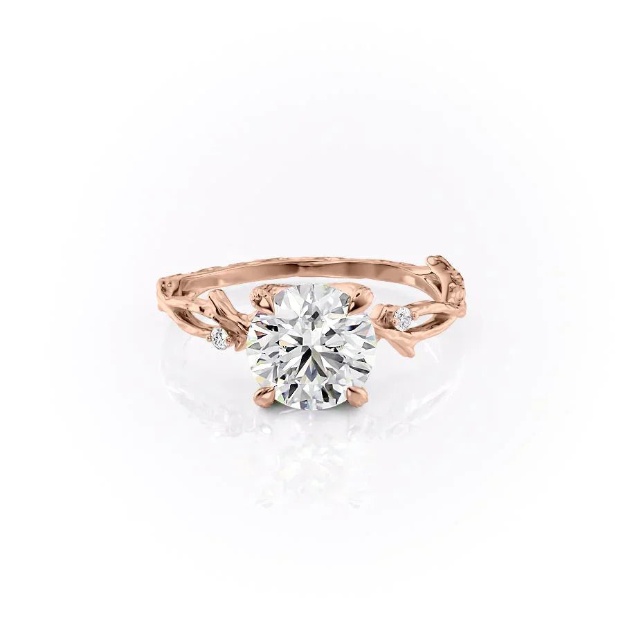 The Textured Twig Set With A 4 Carat Round Moissanite