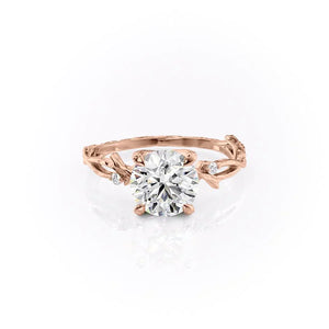 The Textured Twig Set With A 5 Carat Round Moissanite