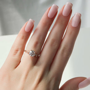 The Textured Twig Set With A 1 Carat Round Lab Diamond
