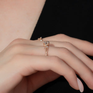 The Textured Twig Set With A 1 Carat Round Lab Diamond