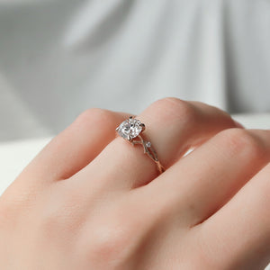 The Textured Twig Set With A 1 Carat Round Lab Diamond