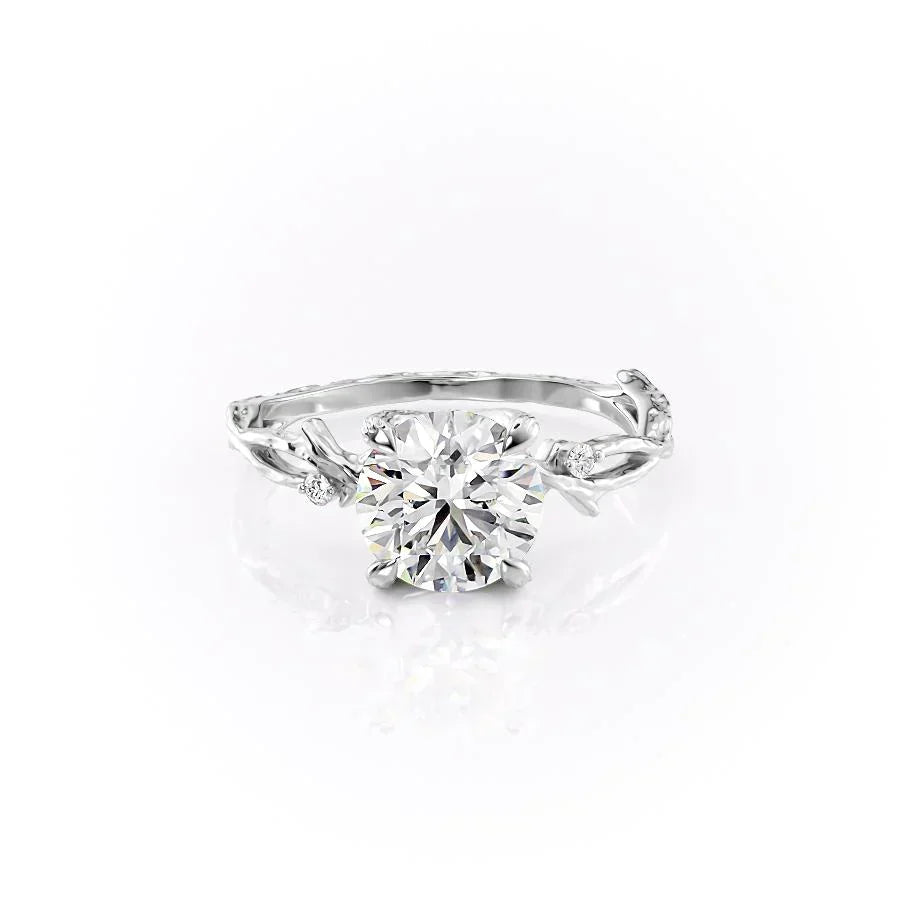 The Textured Twig Set With A 1.5 Carat Round Lab Diamond