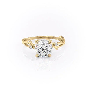 The Textured Twig Set With A 3 Carat Round Moissanite
