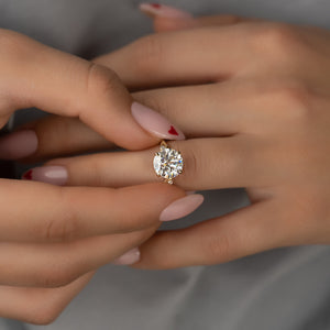 The Textured Twig Set With A Round Lab Diamond