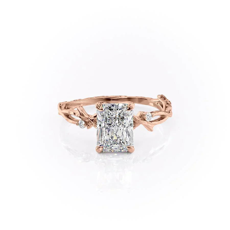 The Textured Twig Set With A 1 Carat Radiant Lab Diamond