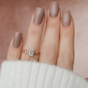 The Textured Twig Set With A 1 Carat Radiant Lab Diamond
