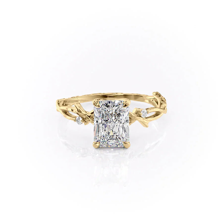 The Textured Twig Set With A 2.5 Carat Radiant Lab Diamond