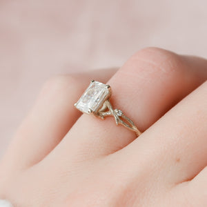The Textured Twig Set With A 3 Carat Radiant Lab Diamond
