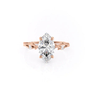 The Textured Twig Set With A 1.5 Carat Marquise Lab Diamond