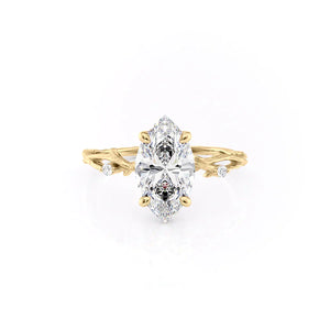 The Textured Twig Set With A 3 Carat Marquise Lab Diamond