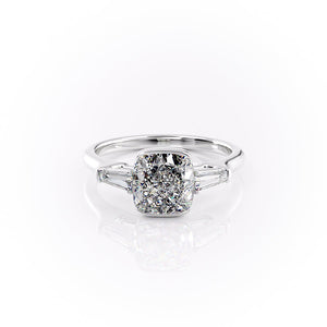 The Parker Set With A 4 Carat Cushion Moissanite