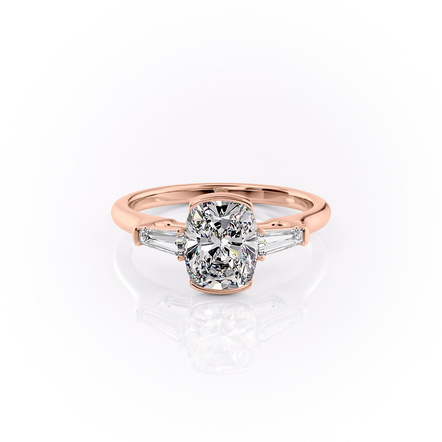 The Parker Set With A 1.5 Carat Elongated Cushion Lab Diamond