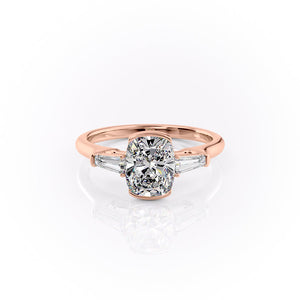 The Parker Set With A 4 Carat Elongated Cushion Moissanite
