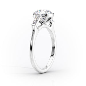 The Parker Set With A 2 Carat Elongated Cushion Moissanite