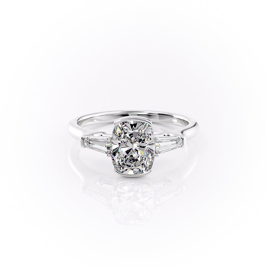 The Parker Set With A 2.5 Carat Elongated Cushion Lab Diamond