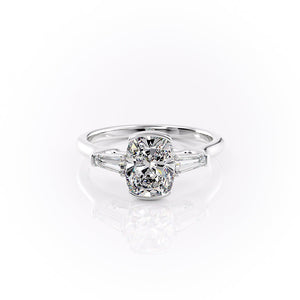 The Parker Set With A 2 Carat Elongated Cushion Moissanite