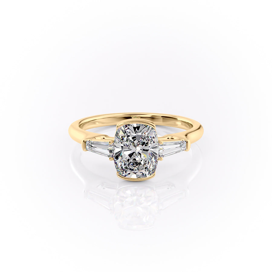 The Parker Set With A 3 Carat Elongated Cushion Lab Diamond