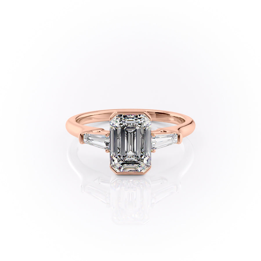 The Parker Set With A 1 Carat Emerald Moissanite