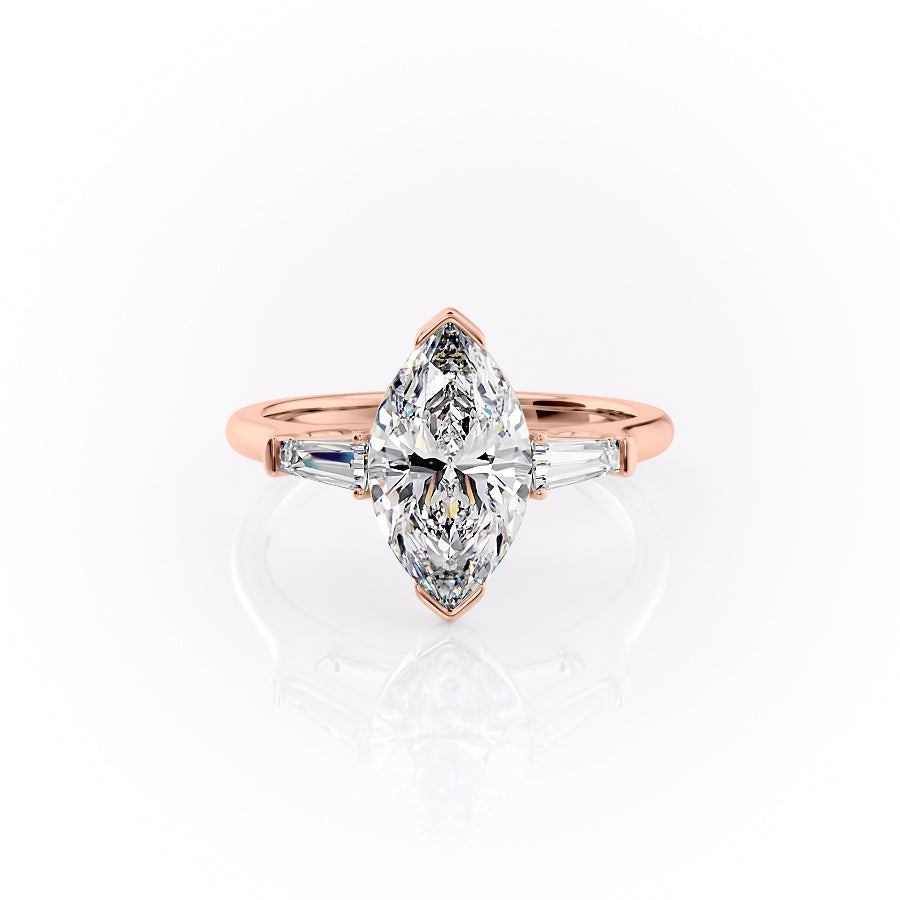 The Parker Set With A 1 Carat Marquise Moissanite