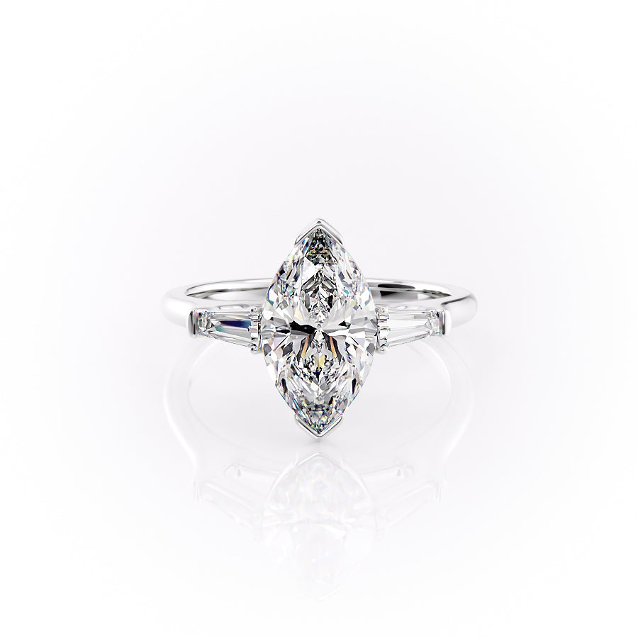 The Parker Set With A 3 Carat Marquise Moissanite