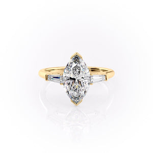 The Parker Set With A 4 Carat Marquise Moissanite
