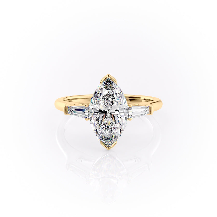 The Parker Set With A 3 Carat Marquise Moissanite